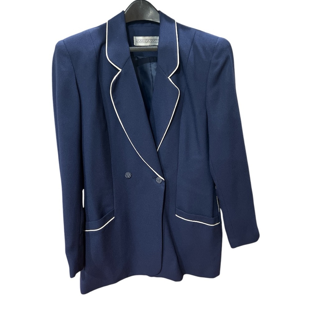 Amanda Smith Blue and White Tailored Blazer
